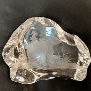 Aida Jaroslav Vydra Hand Engraved Crystal Bear 98 Clear Brown Polar RARE etched